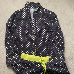 Honeydew gray white polka dot pajama set size med